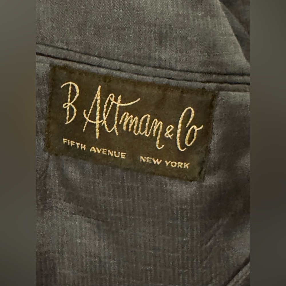 Halston Vintage Women’s Suede Halsuede Navy Blazer with Gold Buttons Size L - Picture 7 of 7